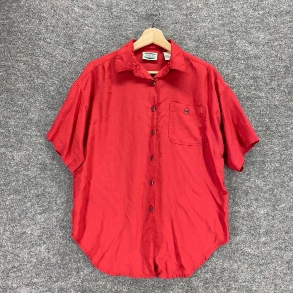 Separate Issue Shirt Men M Medium Red Short Sleeve Button Up Pocket Regular